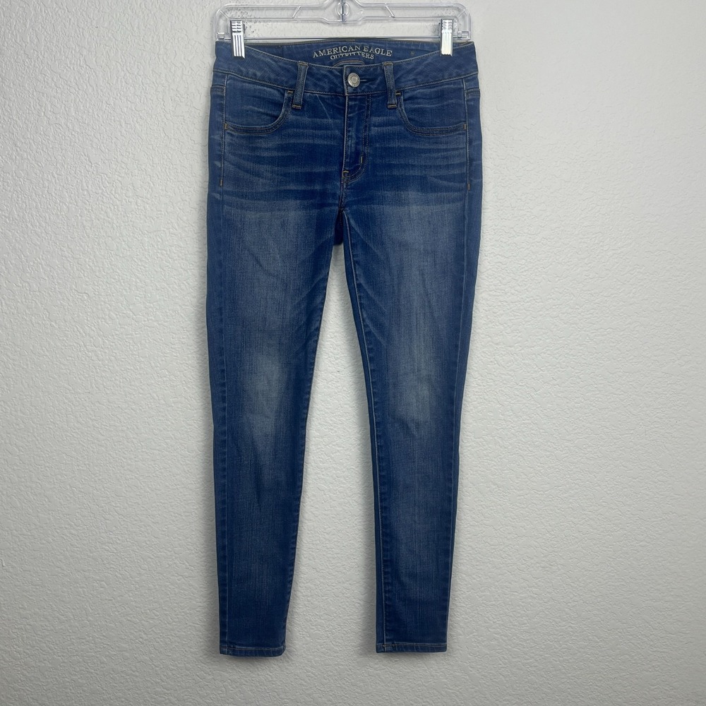 American Eagle Outfitters Jegging Jeans Womens 2 Blue Denim Cotton Stretch